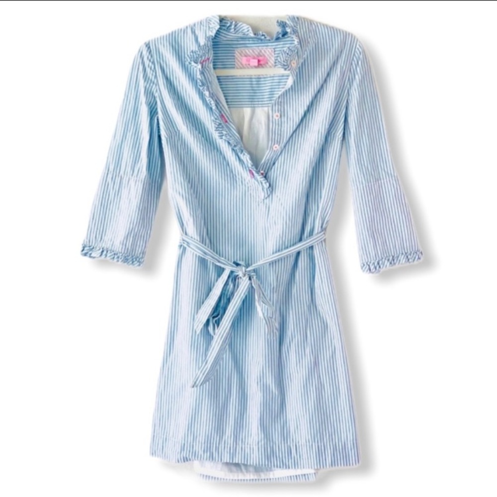 Lilly Pulitzer Light Blue & White Striped Mini Dress